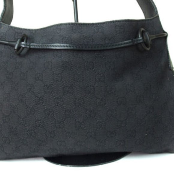 GUCCI GG Pattern Canvas Leather Dark Gray Tote bag Shoulder bag - Picture 3 of 9